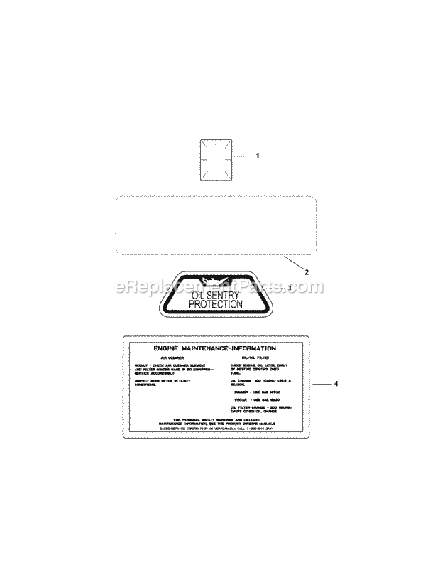 Kohler Cv740-3125 Decals Diagram and Parts List for M54-KH (53BH8CT4050) (2011 & After) Cub Cadet Sprayer